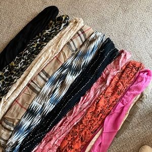 Set of nine lightweight scarves